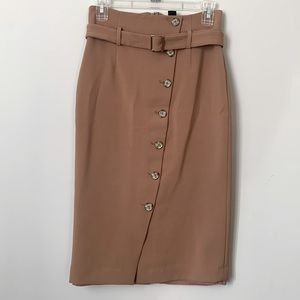 WHBM | taupe midi pencil skirt